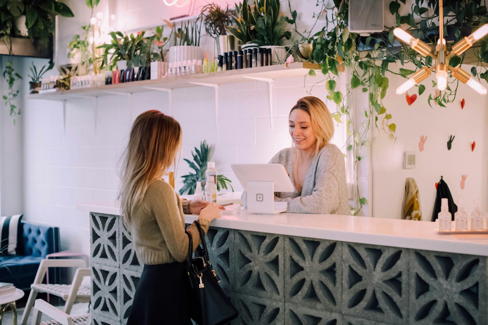 A woman using AI in payments